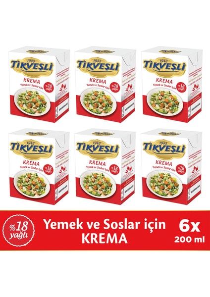 Tikveşli Krema 18% Yağlı 200MLX6