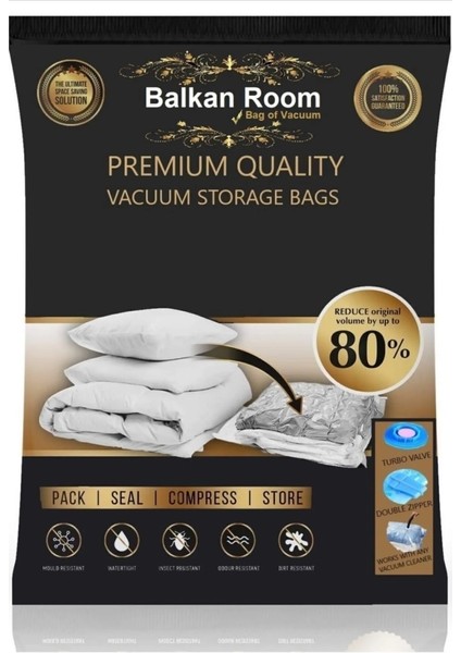 2 Adet Büyük Boy 80 cm x 100 cm Vakumlu Poşet Vakumlu Hurç Vakumlu Torba Yorgan Yastık Saklama Hurcu