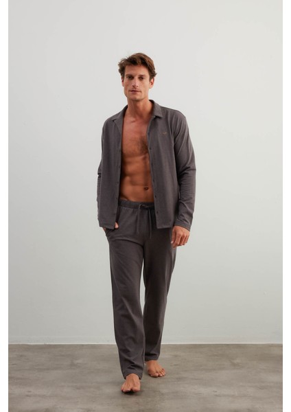 Erkek Pamuklu Cepli Uzun Pijama Altı