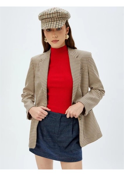 5WAK70091PW 710 Lacıvert Kadın Dokuma Etek