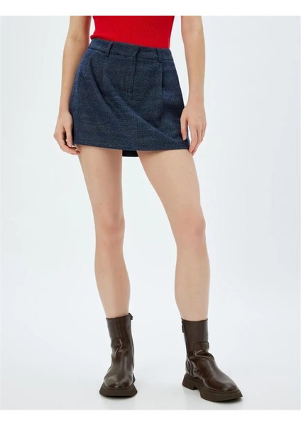 5WAK70091PW 710 Lacıvert Kadın Dokuma Etek modelleri