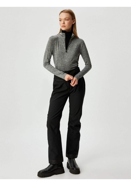 5WAK10029NK Grm Grı Melanj Kadın Elastan Outdoor Sweatshırt fiyatları