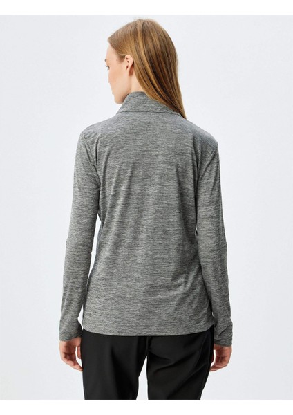 5WAK10029NK Grm Grı Melanj Kadın Elastan Outdoor Sweatshırt fırsatları