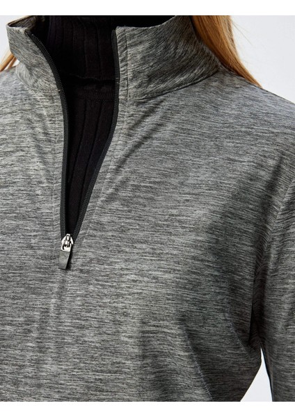 5WAK10029NK Grm Grı Melanj Kadın Elastan Outdoor Sweatshırt indirimleri