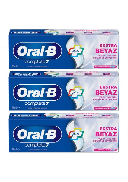 complete 7 Ekstra Beyaz Diş Macunu 75 ml x 3