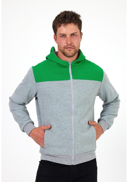 Erkek Kapşonlu Fermuarlı Sweat