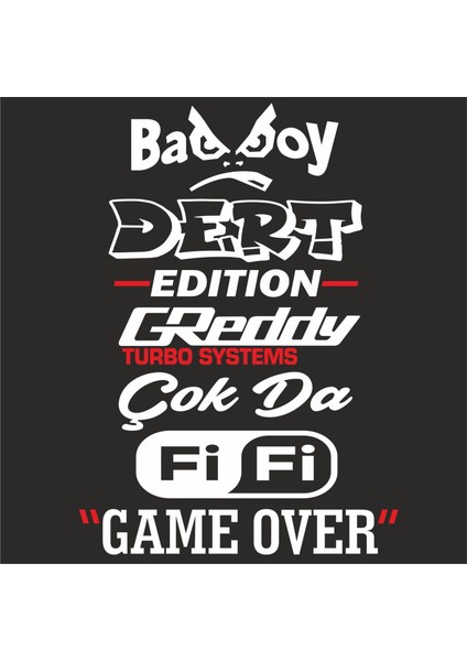 Arka Cam Oto Sticker Set Model 2