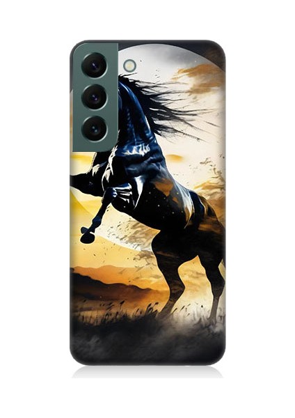 Samsung Galaxy S22 Uyumlu Şaha Kalkmış At Desenli Silikon Kılıf