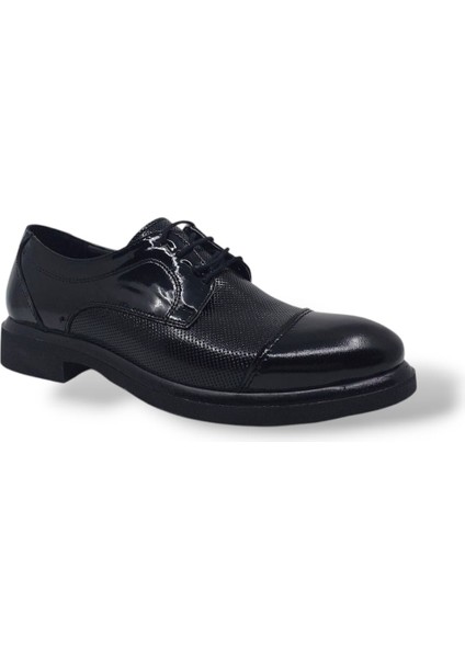 230 Erkek Siyah Bağcıklı Rugan Deri Makosen Ayakkabı fiyatları