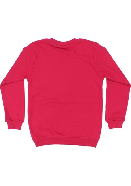 Kız Çocuk Fuşya Love Gülücük Baskılı Tek Üst Sweat - 1014842