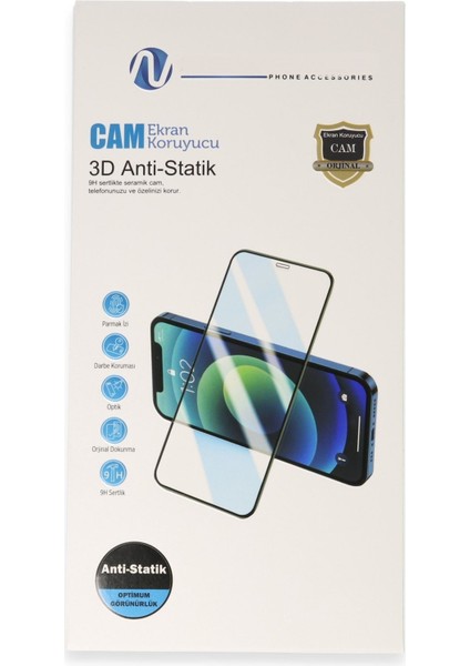 Samsung Galaxy A50 3D Antistatik Cam Ekran Koruyucu Temperli Cam