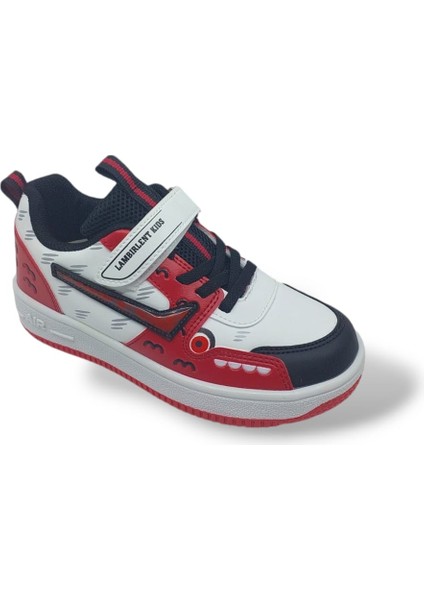 Siyah Beyaz Kırmızı Bantlı Çocuk Spor Ayakkabı fırsatları