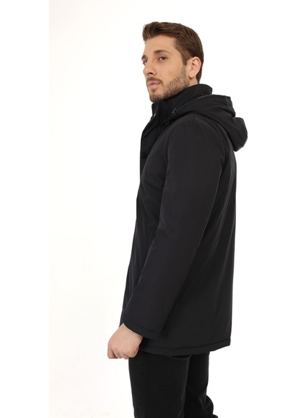 Regular Dizüstü Siyah ( Çıkarılabilir Kapüşonlu ) Kaban modelleri