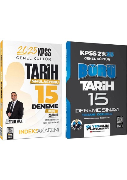 - İndeks Akademi Yayıncılık 2025 KPSS Tarih Börü 15 - 15 Deneme 2'li Set