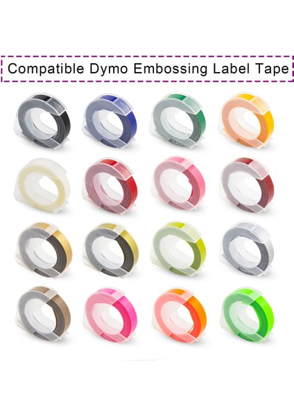 Yeşil Göl Üzerinde Beyaz Dymo 3D Plastik Kabartma Etiket Şeridi Xpress Etiket Makinesi ile Uyumlu (Yurt Dışından) fiyatları