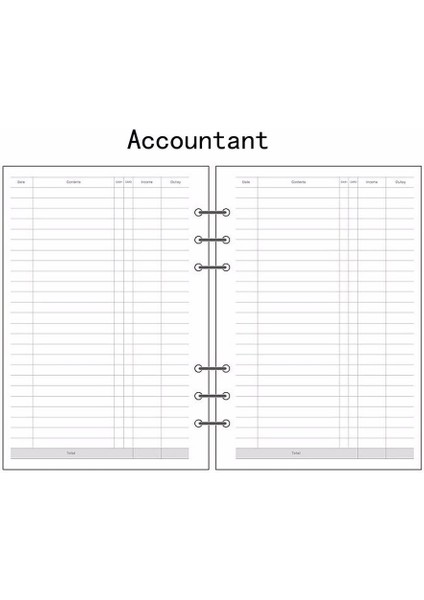 Muhasebeci Tarzı A5 A5A6A7 Takvim Defteri Yedek Takım Planlayıcı Organizatör Not Kağıdı (Yurt Dışından)