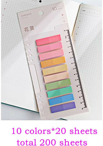 Çiçek Vintage Renkli Yapışkan Notlar Temel Ayraç Memo Pad Sticker Sekmeli Indeks Bayrağı (Yurt Dışından)