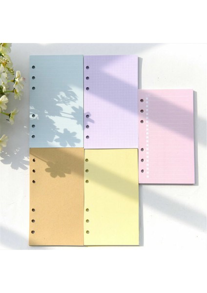 Boş (Sarı)-A5 A5A6 Planlayıcı Günlük Kağıt Içi Yenileme Defter Organizatör Boş Çizgili Karelendirme (Yurt Dışından)