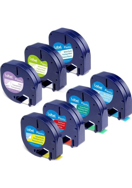7pk Dymo Letra Tag Yedek Plastik Etiket Şeridi (Yurt Dışından)