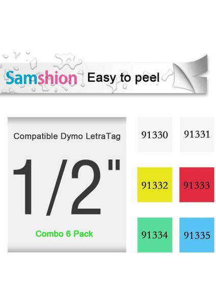 7pk Dymo Letra Tag Yedek Plastik Etiket Şeridi (Yurt Dışından) modelleri