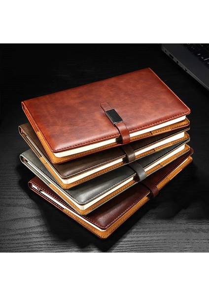 A5 Pu Deri Vintage Günlük Defter Çizgili Kağıt Takvim Kilidi ile (Yurt Dışından)