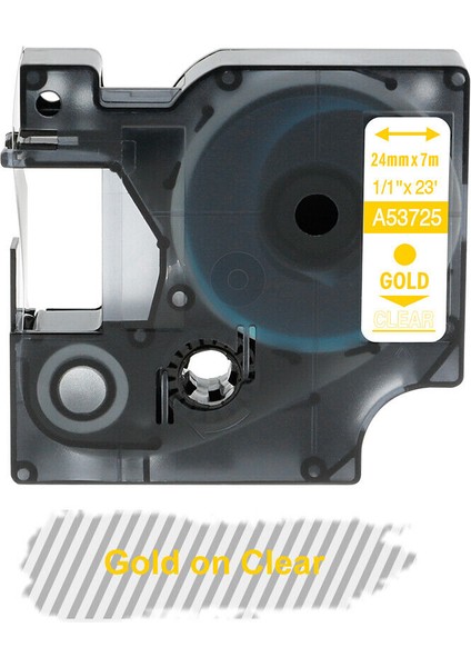 53725 Altın Üzerine Net Stil 24MM Dymo D1 Etiket Şeridi Label Manager Siyah Beyaz Uyumlu (Yurt Dışından)
