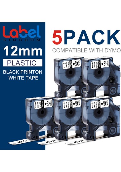 Dymo D x 23' S Labelmanager Için 5 Adet Siyah Beyaz Etiket Bantı (Yurt Dışından)