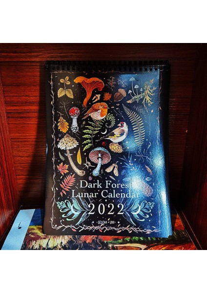 2022 Koyu Orman Ay Takvimi Sanat Duvar Takvimi Aylık Ay Takvimi Çarkı (Yurt Dışından) fiyatları