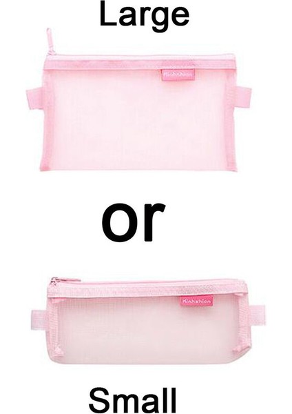 Büyük Stil Pembe Net Kozmetik Makyaj Çantası Şeffaf Öğrenci Mesh Kalem Kutusu Sınav Çantası Ingiltere (Yurt Dışından)
