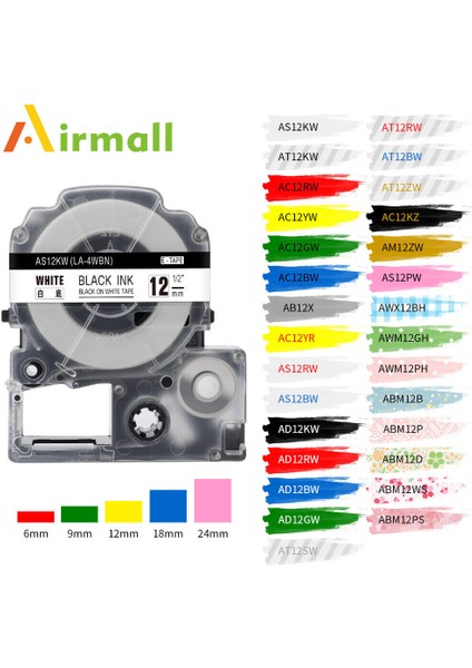 12 mm Tarzı Pembe Brokar Epson L L Etiket Bandı LC-4WBN mm ile Uyumlu SS12KW SS9KW (Yurt Dışından)