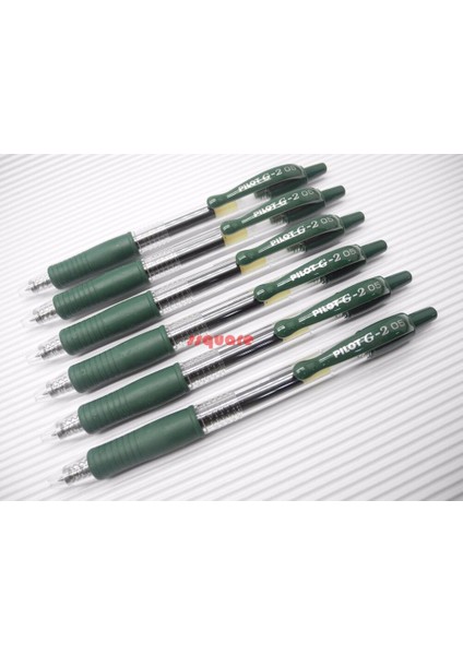 6 x Pilot G Extra Fine Retractable Rollerball Jel Mürekkepli Kalem, Av Yeşili (Yurt Dışından)