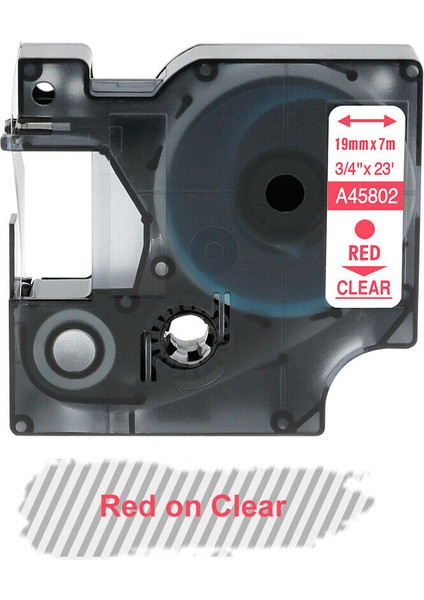 45802 Açık Stilde Kırmızı 19 mm Dymo D1 Etiket Makinesi ile Uyumlu Bant mm - Türkçe (Yurt Dışından)