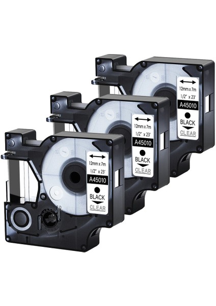 Dymo D1 Labelmanager Kablosuz Için Siyah Üzeri Şeffaf Etiket Şeridi 3 Pk (Yurt Dışından)