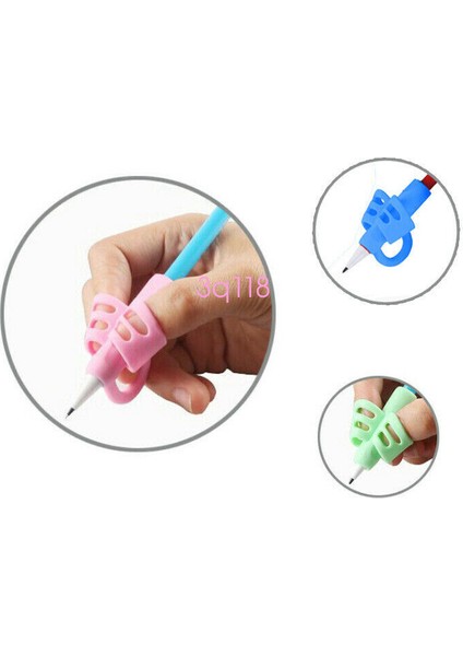 Üç Parmak (3 Adet) Parmak Kavrama Silikon Çocuk Bebek Kalem Kalem Tutucu Yazmayı Öğrenmeye Yardımcı Araç (Yurt Dışından)