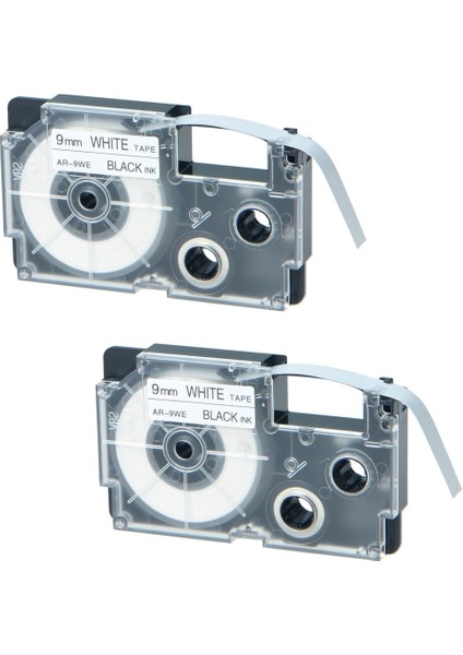 2 Paket Casio XR-9WE XR9WE Kl Şeridine Uygun Siyah Beyaz Etiket (Yurt Dışından)