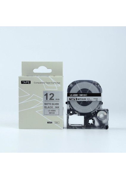 2 Adet Epson Uyumlu Lc-4sbe Etiket Şeridi Mat Gümüş Siyah Lw (Yurt Dışından)
