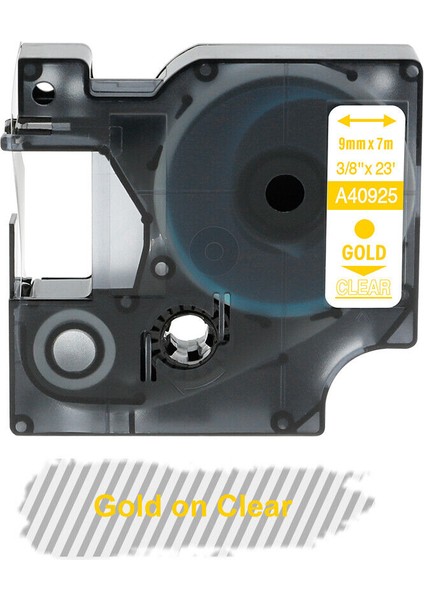 40925 Altın Üzerine Net Stil 9 mm Dymo D1 Etiket Makinesi ile Uyumlu Bant mm - Türkçe (Yurt Dışından)