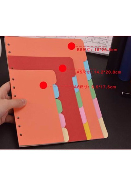 A5 5 Adet A5A6A7 Indeks Çok Renkli Sekmeli Bölücü Takviye Defter Planlayıcı (Yurt Dışından) modelleri