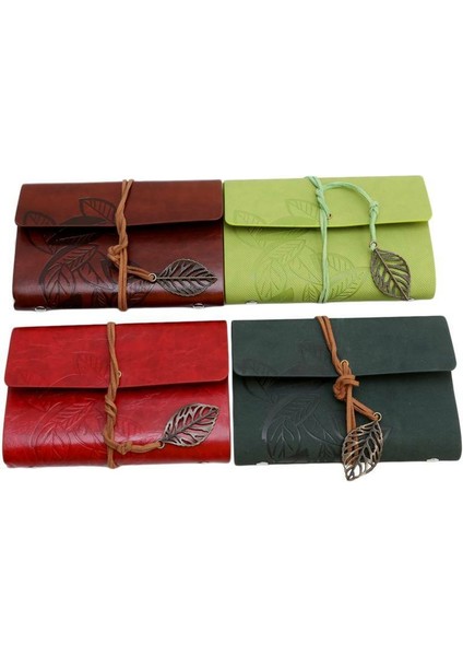 Şarap Kırmızısı Sahte Deri Günlük Defter Kitap Günlük Defter Yaprak Kolye Vintage Defter Ajandası (Yurt Dışından) fırsatları