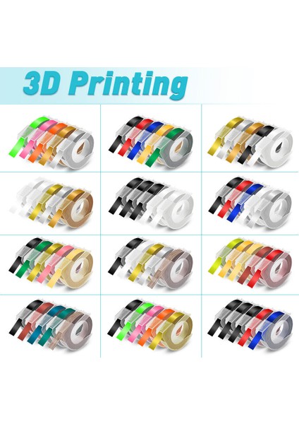 Kırmızı A520102 Stili 2 Parça Dymo 3D Kabartma Etiket Şeridi Xpress Etiket Makinesi Plastik Uyumlu (Yurt Dışından) modelleri