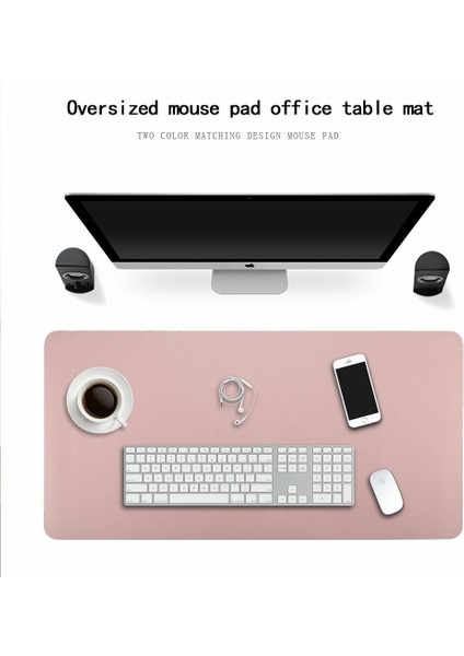 80*40CM Tarzı Pembe + Gümüş Ev Ofis Masa Altı Matı Su Geçirmez Pvc Deri Laptop Koruyucu Ped Mousematlar Uk (Yurt Dışından)