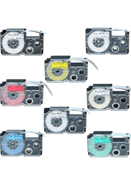 Açıkta 12MM Siyah Casio Beyaz Net Sarı Kırmızı Etiket Bantı Için Ez Yazıcı Için Uyumlu mm (Yurt Dışından) fiyatları