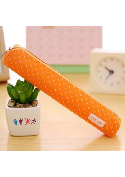 Portakal Sevimli Süper Ince Kalem Kutusu Sevimli Dalgalı Nokta Kalem Çantası Ofis Okul Malzemeleri Tr (Yurt Dışından)