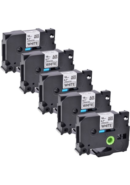 Brother TZE-241 TZ-241 Pt-Dokunma Için 5pk Siyah Beyaz Etiket Bandı (Yurt Dışından)