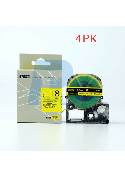 Sarı Epson SU11S SU11Y Uyumlu Isı Küçültmeli Beyaz Sarı Bant Kingjim Puty (Yurt Dışından)