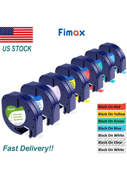 Plastik - Şeffaf 16952 Stilinde Siyah 5 Paket Dymo Letratag LT-100T Bant 12MM Için Plastik Kağıt Dolum Etiketi (Yurt Dışından) fiyatları