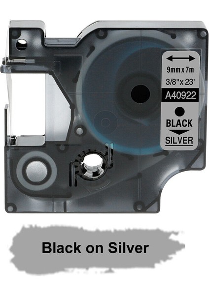 40922 Gümüş Üzerine Siyah Stil 9 mm Dymo D1 Etiket Makinesi ile Uyumlu Bant mm - Türkçe (Yurt Dışından)