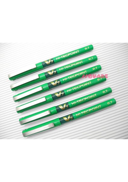6 Adet Pilot V7 Hi-Tecpoint Ince Uçlu Saf Sıvı Mürekkep Rollerball Kalem, Yeşil (Yurt Dışından)