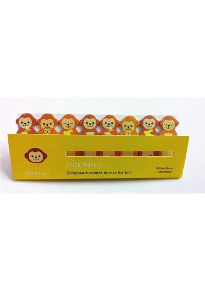 Maymun 24 Sevimli Hayvan Sticker Ayraç Bayraklı Yapışkan Notlar (Yurt Dışından)