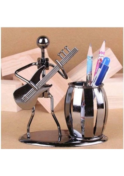 Masa Düzenleyici Gitar Şekilli Metal Kalem Kalemlik Ofis Depolama Dekoratif (Yurt Dışından)